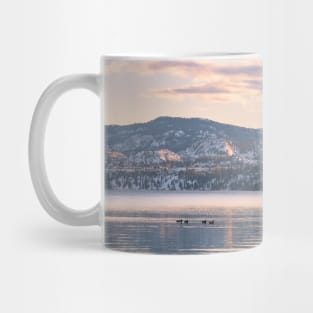 Peaceful Winter Sunset Mountain Lake Reflections Mug